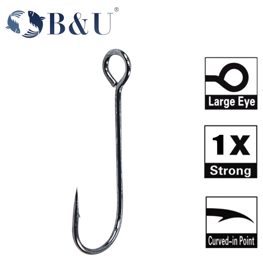 خطافات صيد B&U 20 قطعة، خطافات - مراجعة Fishing Hook Barbless وسعره