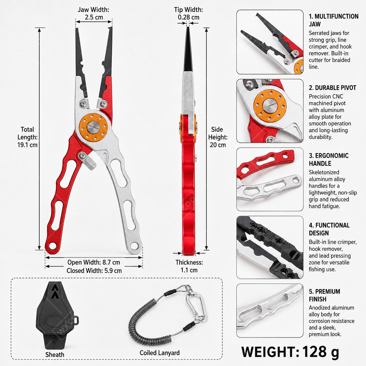 كماشة صيد متعددة الوظائف من سب - مراجعة Fishing Hook Remover وسعره