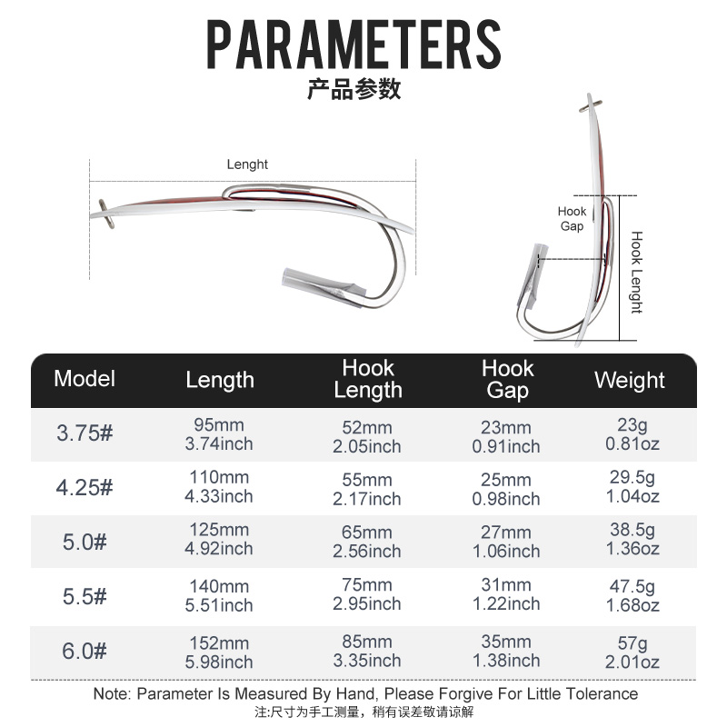 طعم صيد معدني كبير بخطاف واحد، - مراجعة Fishing Hook Size وسعره